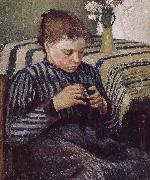 Camille Pissarro Woman Sewing Sweden oil painting artist